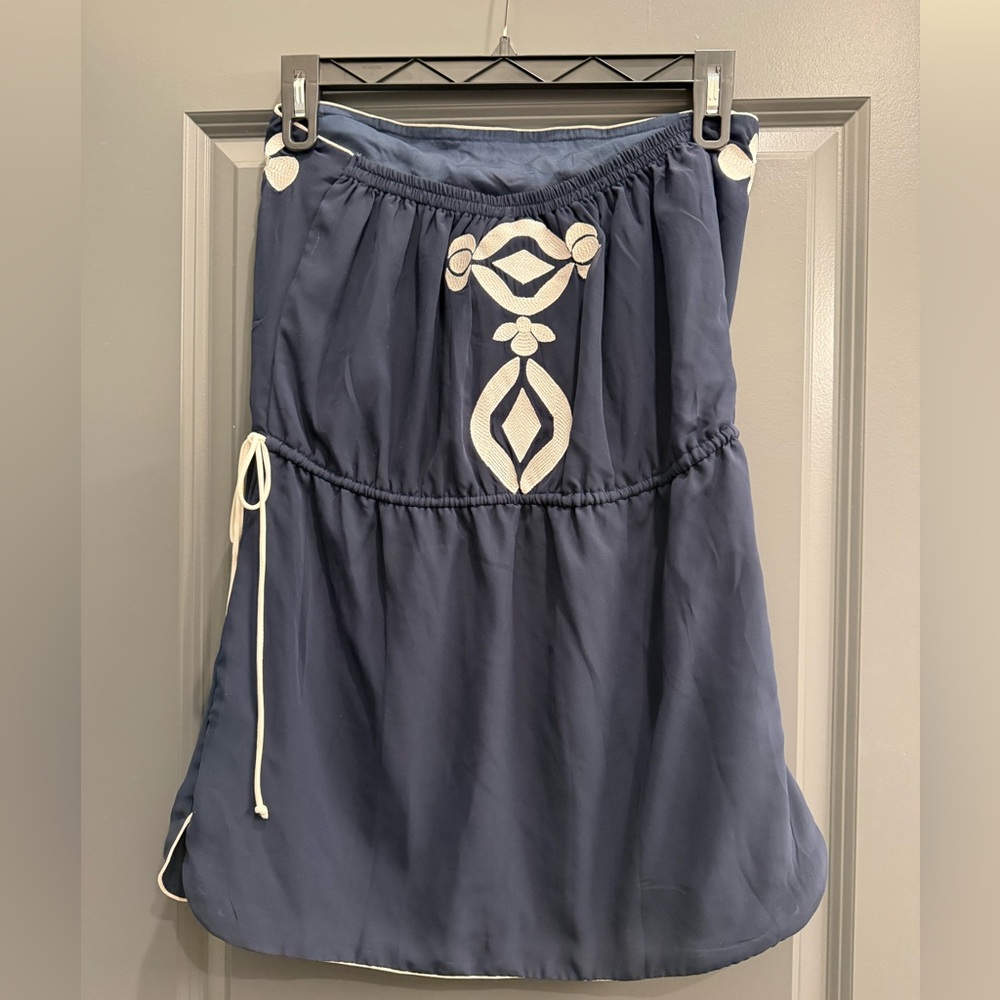 Gretchen Scott Navy & White Strapless Embroidered Dress Cover Up - Picture 3 of 5